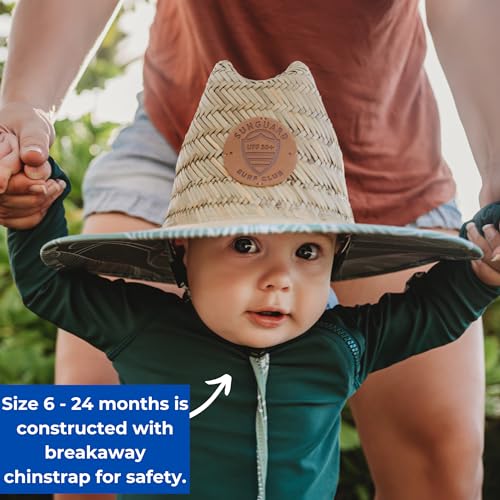 Sunguard Swim Baby, Kids Straw Hat (6mos-8yrs) UV Toddler Lifeguard Hat for Beach - Surf Hemlock Kids Sun Hat for Boys, Girls3