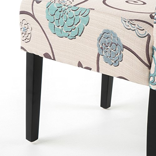 Christopher Knight Home Pertica Fabric Dining Chairs, 2-Pcs Set, White And Blue Floral
