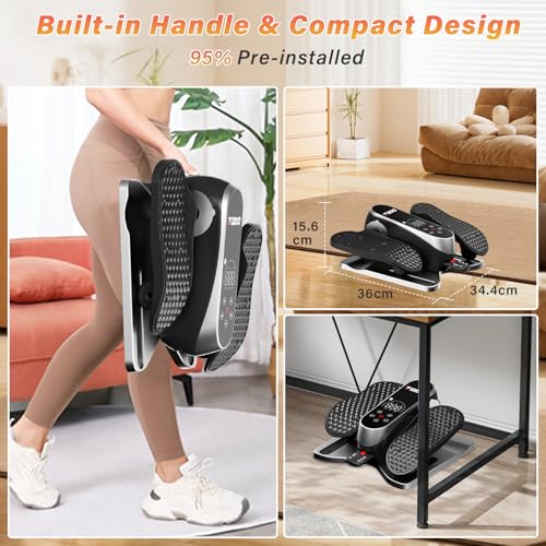 TODO Mini Under Desk Elliptical Machine, Elliptical Pedal Exerciser for Home, Cross Trainer with Remote Control & Non-Slip Pad, 12 Adjustable Speed, Low Impact, Portable - Image 6