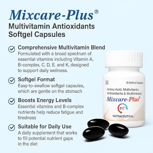 Image of Multivitamin Antioxidant Softgel Capsules | for both men & women /Daily Energy, Immunity & Overall Wellness Support | Gluten Free | Unflavoured | 30 Softgels (1)