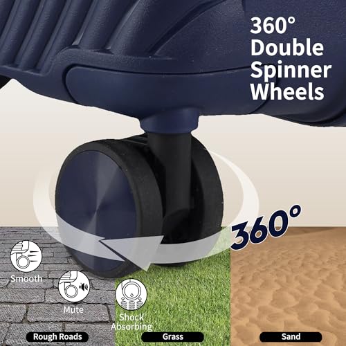 Fly Kite Luggage 28 Inch Large Suitcase 100% Polypropylene Hard Shell with Aluminium Trolley Handle Real TSA 3 Digit Secure Lock 360° Smooth Wheels Lightweight Suitcase|Dark Blue - Image 2
