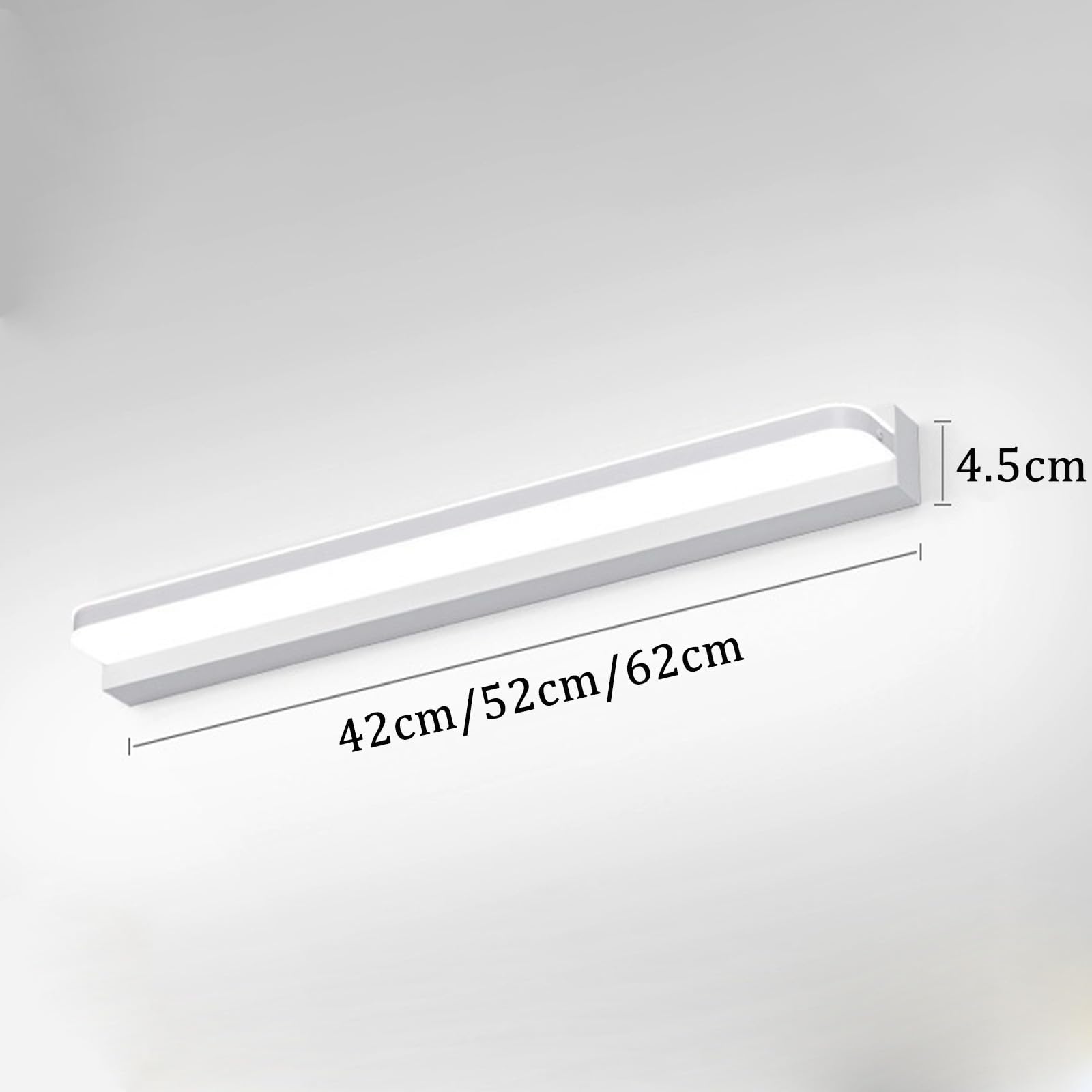 LED Spiegelleuchte Bad Wandleuchte Edelstahl Wasserdicht Wandleuchten Drei Farbtemperaturen Dimmbar Modern Wandbeleuchtung für Wohnzimmer Schminktisch Badezimmer (Schwarz,62cm)