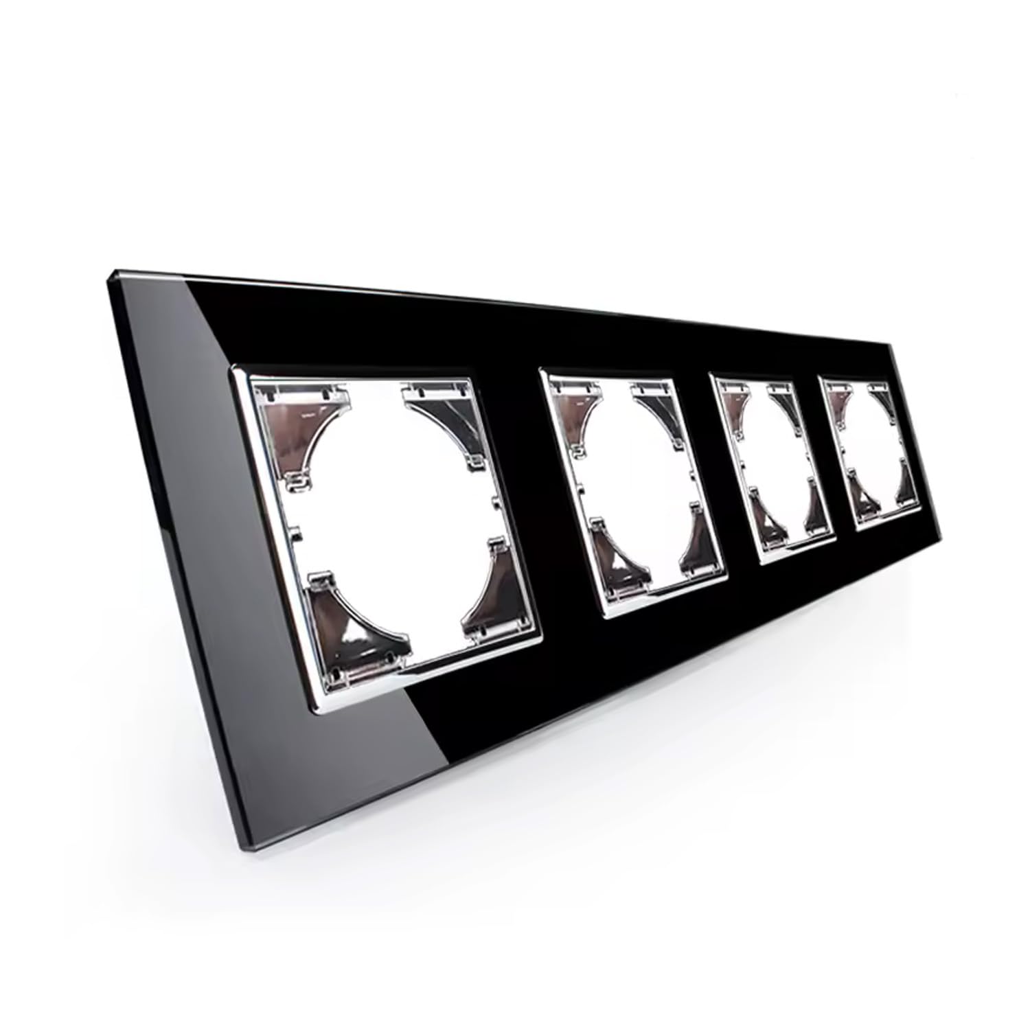 Châssis en verre noir design moderne élégant 4 éléments horizontal