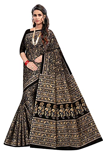 Image of TAMAIRA FASHION Mulmul Pure Cotton Saree For Woman Kalamkari Printed|Office Wear Daily Wear Sarees For Women Without Blouse Piece (Available in 9 Colours)