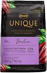 Chocolate Unique Bahia Meio Amargo 53% Cacau Gotas 400g Harald