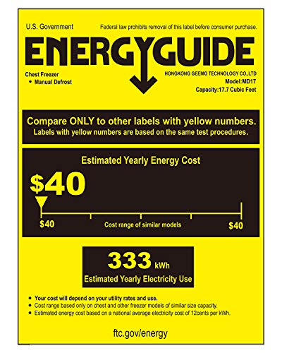 image for MOOSOO M MOOSOO Chest Freezer, 17.67 Cubic Feet with 2 Removable Stora