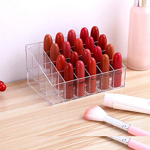 PJLANDI Transparent Lipstick Storage Box Display stand cosmetic grid