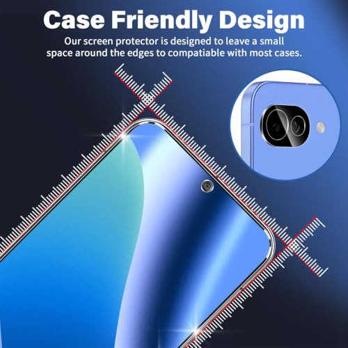 letosan 3 Pack for Google Pixel 10a Screen Protector Tempered Glass + 2 Pack Camera Lens Protector, Military Grade Shatterproof, 9H Hardness, Fingerprint Unlock,Case Friendly 6.3 Inch - image 5