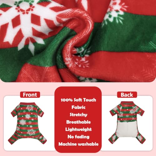 Image of CuteBone Small Dogs Outfit Soft Puppy Onesies Pjs Christmas Dog Pajamas Pet Coat Cat Apparel Comfy Doggie Jumpsuit Bodysuit for All Seasons P355L