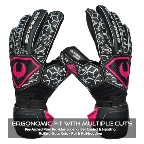 Image of Renegade GK R- GK Men's and Women's Triton Frenzy Hybrid Cut Goalie Gloves with Pro Finger Saves (Size 10)