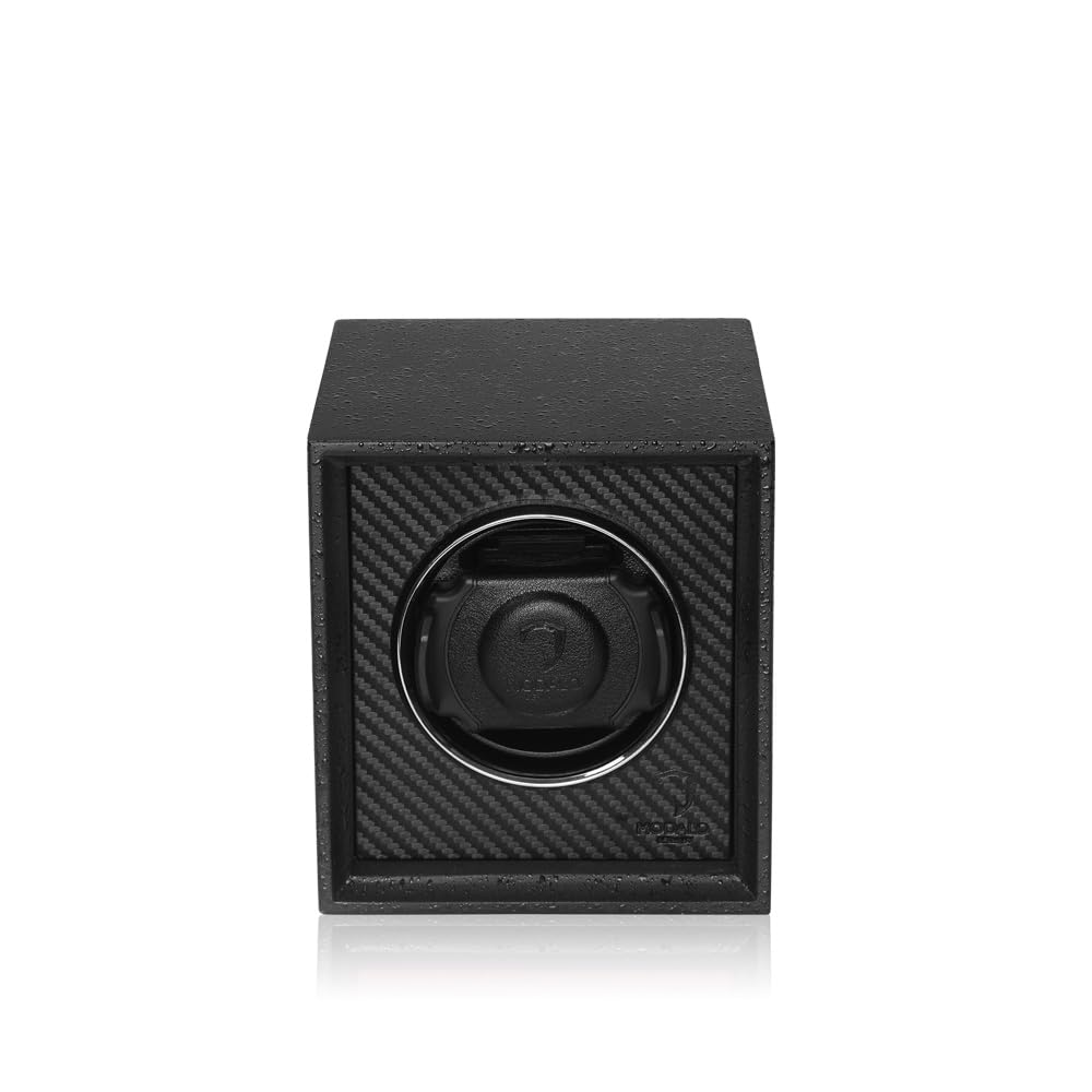 MODALO Twist Uhrenbeweger für Automatikuhren 1 Uhr/Watch Winder – leiser Motor, 900 TPD, Massivholz & Leder, Kratzfeste Oberfläche, für Herren und Damen
