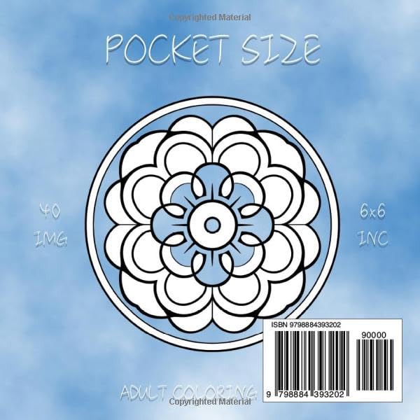 Simple Mandalas: Mini Coloring Book | Pocket size adult coloring books 6x6 image 3