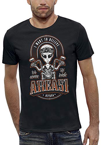 T-Shirt Alien Bikers Zone 51 vêtement motard extraterrestre tendance pour homme