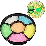 9,000 Glow in The Dark Fuse Beads Set (6 Different Colors) in Case and Separated - Works with Perler Beads