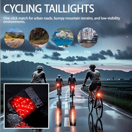 Luces para bicicleta de montaña, accesorios de bicicleta con alto brillo, luz de freno de seguridad con diseño impermeable, equipo al aire libre para visibilidad, luz de bicicleta de montaña para - imagen 3