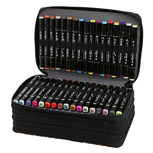 Image of Lbxgap 102 Slots Marker Pen Organizer Case w /Handle | Portable Multilayer Holder for Watercolor Pencils & Gel Pen Markers for Artists, Sketching, Drawing