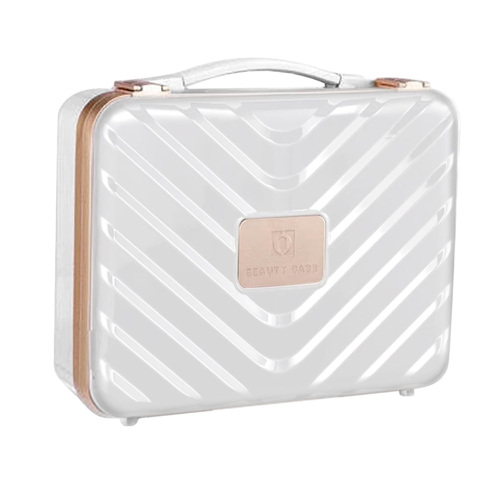 LZLUCKCOME Neceser con espejo iluminado, 3 colores de luz LED, bolsa de maquillaje con separadores, organizador de maquillaje para viajes y viajes de negocios para mujer, Blanco, TAM-001