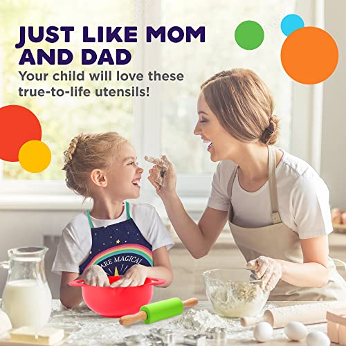14Pc Kids Baking Set - Unicorn Chef Baking Kit - Easter Gift Kid Cooking Sets With Real Utensils For Boys And Girls 4 5 6 7 8 9 10 11 12 - Bake Cookies, Cakes, And Cupcakes (Unicorn Theme) #TOP6