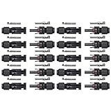 Sun YOBA 10 Pairs of MC4 Male/ Female Safety Seal Ring Waterproof Solar Panel Cable Connectors
