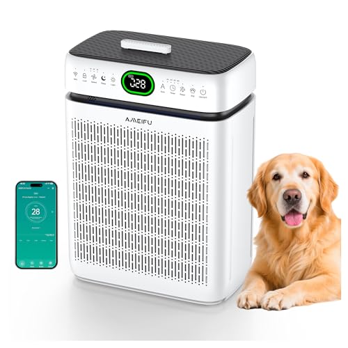 Air Purifiers for Home Large Room Up to 3500 Sq Ft with Washable Filters,Double-Sided HEPA with PM 2.5 Display Air Quality Sensor,Smart WiFi APP,Air Cleaner for Pets,Hair,Dust,Smoke,Dorm roo
