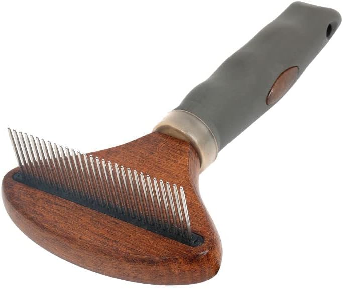 Professional Dog Grooming Rake. Dog Undercoat Rake with Metal Pins for Shedding Matted, Loose Hair, Dirt, Knots & Tangles Coat. Great for Everyday Use On Dogs and Cats with Medium Or Long Hair.