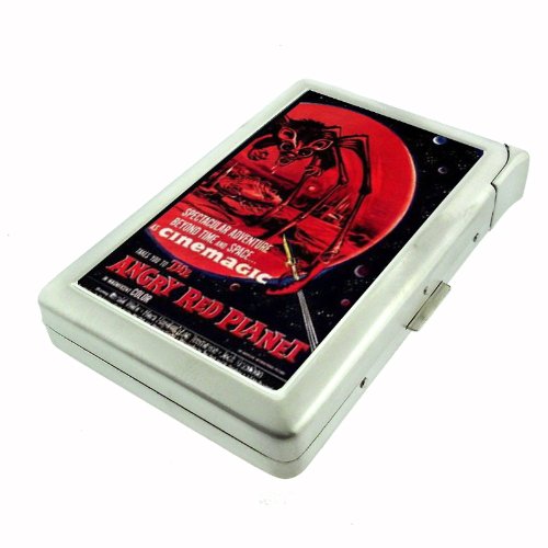 The Angry Red Planet Sci-Fi Double-Sided Cigarette Case with Lighter, ID Holder, and Wallet D-315