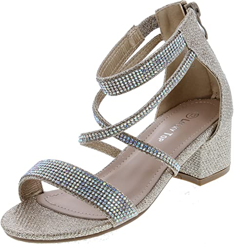 Image of Lucky Top Girls Dress Sandal Low Heel Ankle Strap