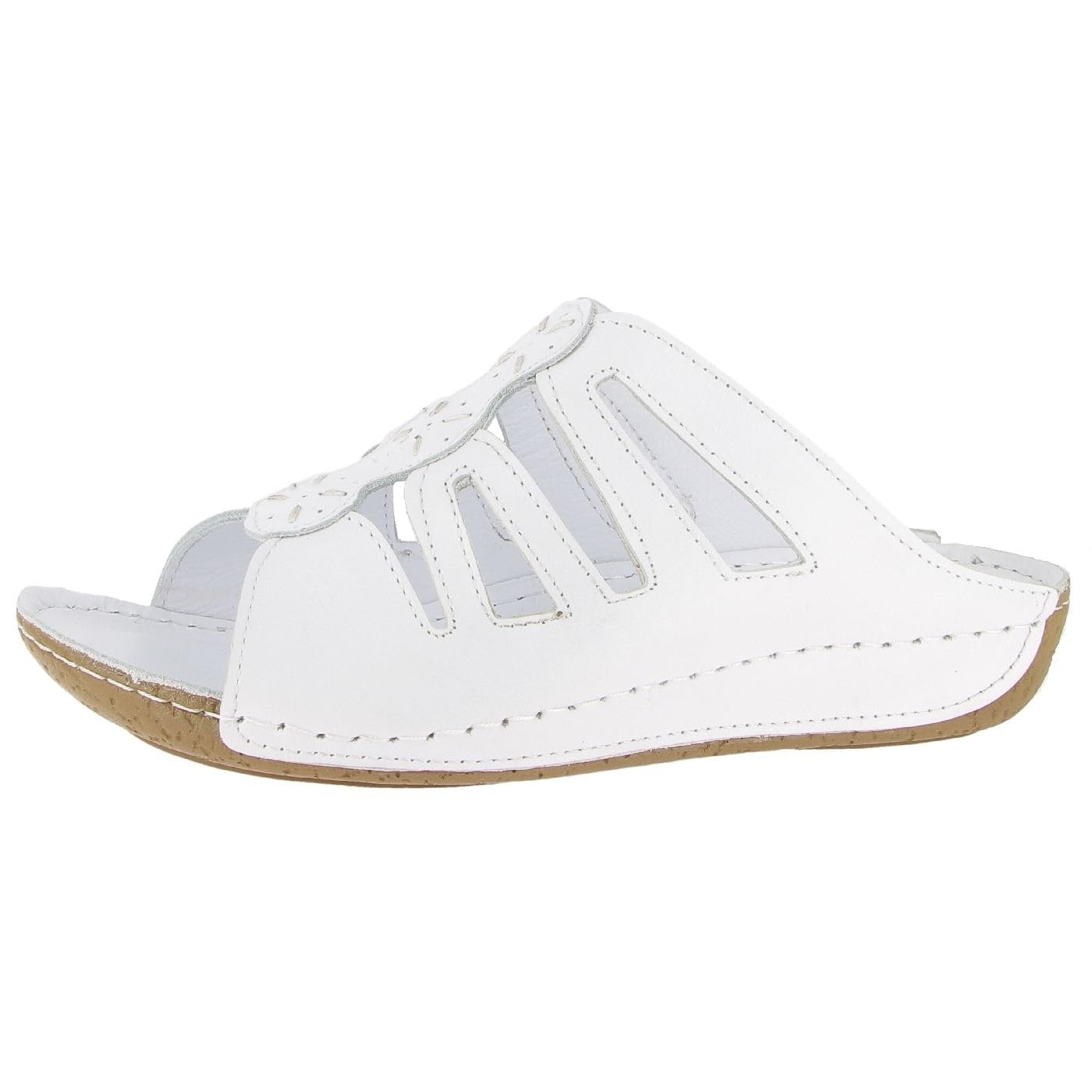 Andrea Conti Women's Women's Mules Flat Slippers, White, 6 UK