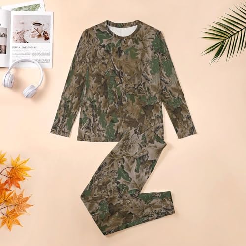 Realistic Forest Camouflage Mens Pajamas Set Nightwear Loungewear Pajamas for Men Long Sleeve Sleepwear Pjs Pockets3