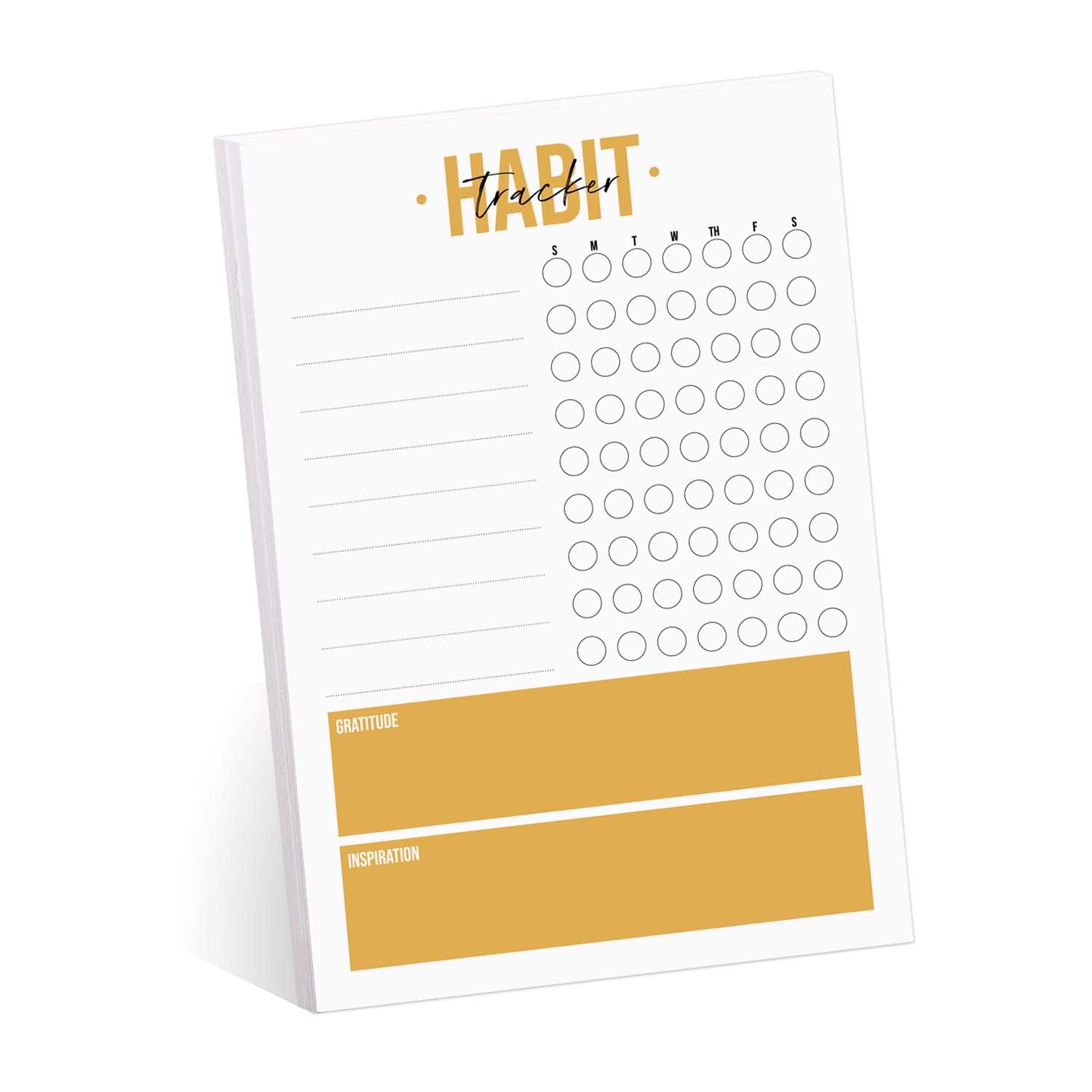 Modern Habit Tracker Sticky Note Pad / 50 Sheets / 8" x 11.5" Positive Habit List Sticky Notes/Weekly Accountability Checklist/Made in The USA