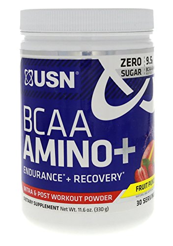 USN BCAA Amino + Fruit Punch for Stimulant Free Muscle, Training and Endurance Boosts 30 Servings