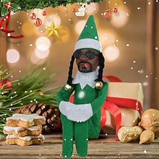 TVACHI Snoop on The Stoop Christmas Elf Doll Black Elves Felt Resin Dolls Toys Ornament (Green B) (TVACHI)
