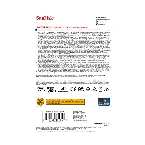 SanDisk-400GB-Ultra-microSDXC-UHS-I-Memory-Card-with-Adapter-100MBs-C10-U1-Full-HD-A1-Micro-SD-Card-SDSQUAR-400G-GN6MA SanDisk 400GB Ultra MicroSDXC UHS-I Memory Card with Adapter - 100MB/s, C10, U1, Full HD, A1, Micro SD Card - SDSQUAR-400G-GN6MA