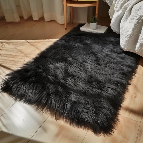 Goolela Black Sheepskin Rug 3x5