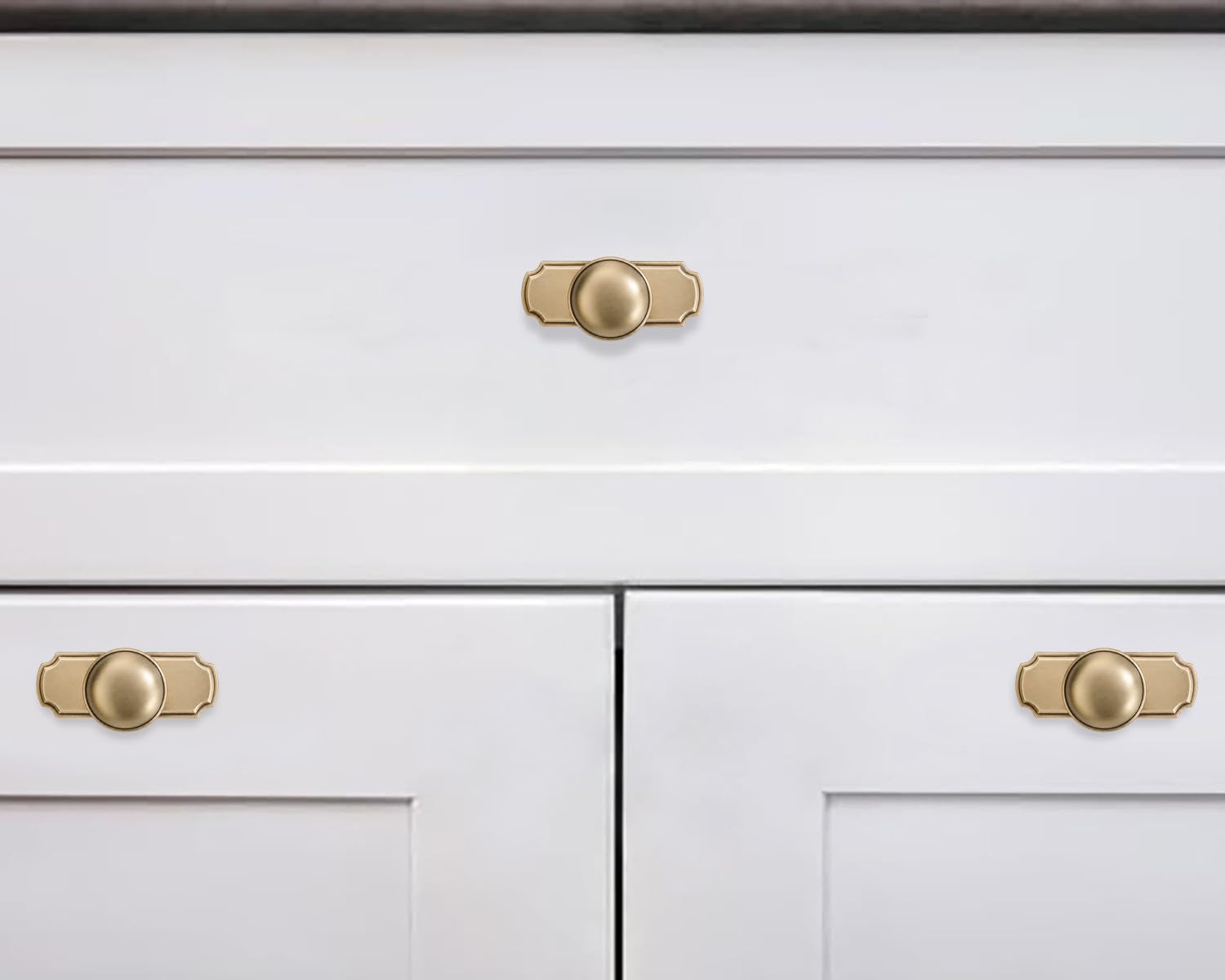 KHTUMEWARE-KH270 Round Knob, Brushed Brass, 1-1/4 in (32 mm), 2-Pack in Brushed Brass — KHTUMEWARE