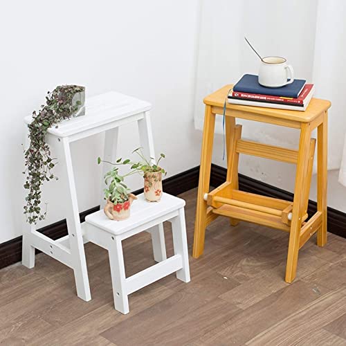Taburete escalonado plegable de concha en madera noble de dos peldaños 7