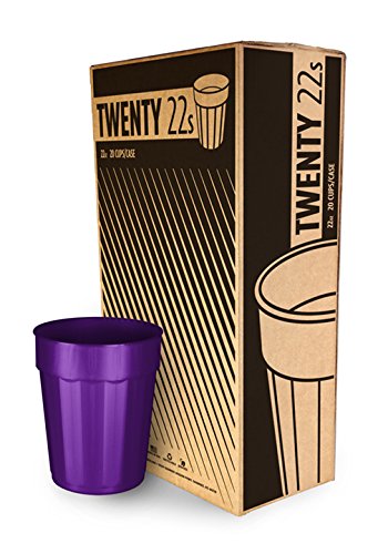 CC-22FC-C23806-20 Plastic Fluted Cup, 22 oz Capacity, Pearlescent Purple (Pack of 20)