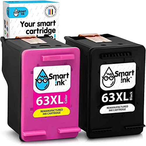 Smart Ink Re-manufactured Ink Cartridge Replacement for HP 63XL 63 XL (Black & Color 2 Combo Pack) use with Deskjet 1110 1112 2130 3630 3632 Envy 4510 4516 4520 4522 4525 Officejet 3830 4650 4655 5220