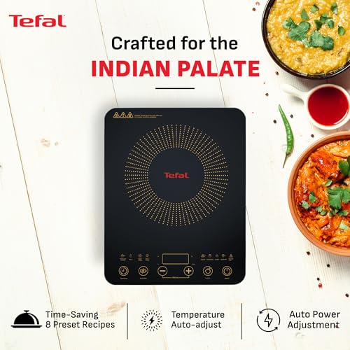 Image of Tefal EXPRESS IH Induction Cooktop | 2200W Fast Heating Power | Auto Pan Detection with 4KV Surge Protection | Sleek Polished Ceramic Glass
