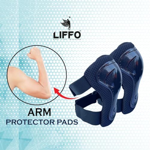 Image of Liffo Kids Protective Skating Gear Set for Roller Skating, Skateboarding & Cycling |for Kids 5 to 16 Years Knee and Elbow Pads Wrist Guards Set (HSG-01) (HP-Black, L)