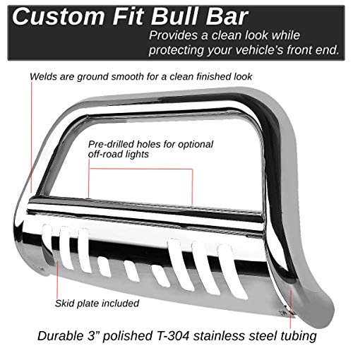 Image of DNA MOTORING 3 inch Front Bumper Push Bull Bar Compatible with 11-16 Explorer, BURB-015-SS