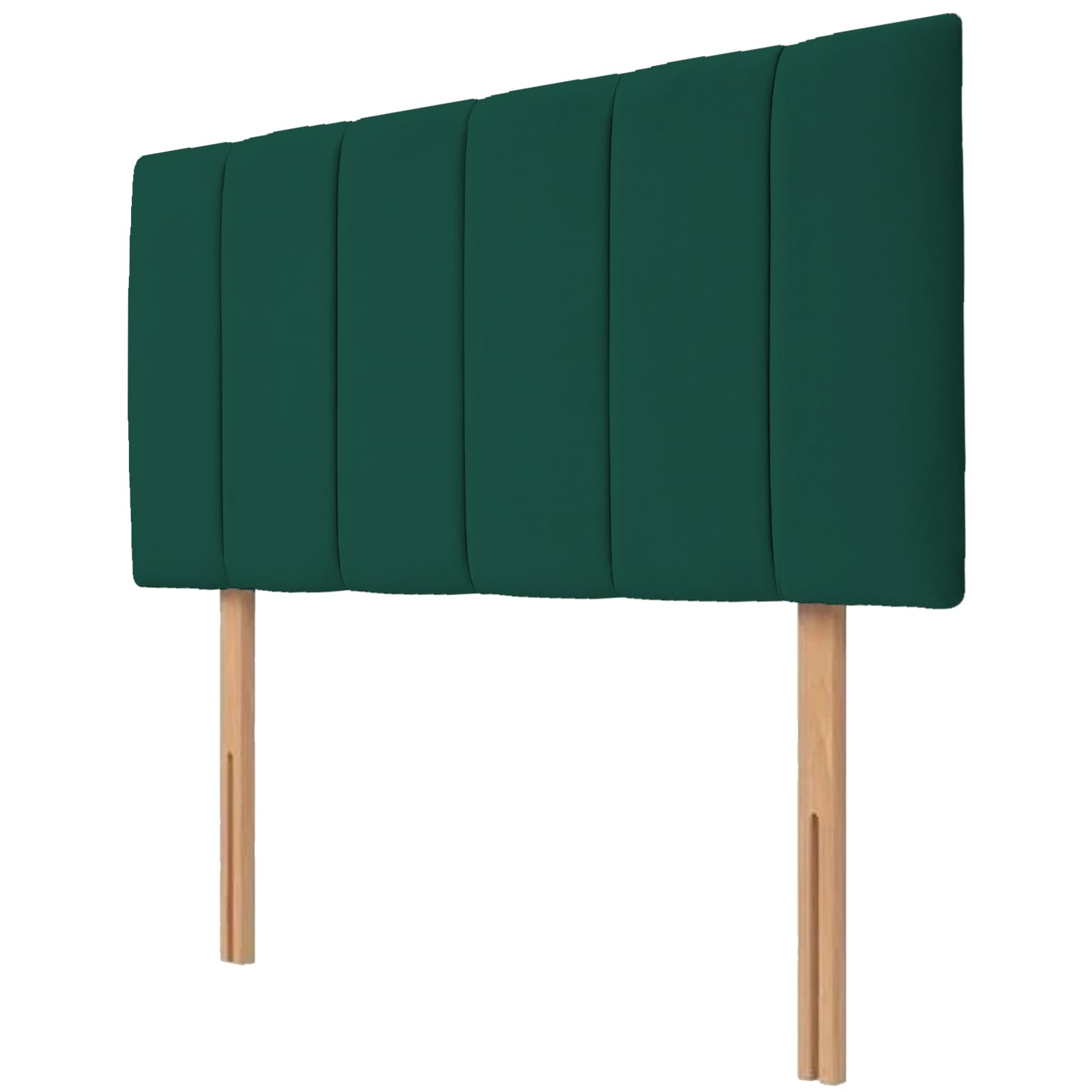 Kiswa collection Lined Bed Headboard | Plush Velvet Upholstered Headboard 20’’ Height | Extra Padded Lined with Wooden Struts for Divan Beds, Bedroom Furniture (Green, 4ft Small Double)