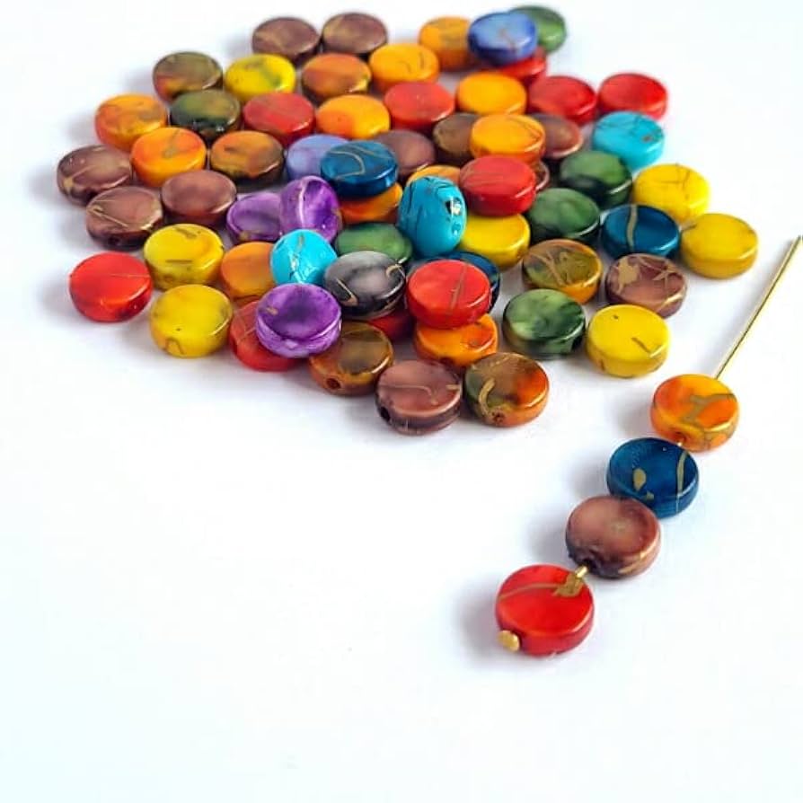 Amazon.co.jp: アクリルビーズ 【 9mm フラットラウンド 60粒 ミックス