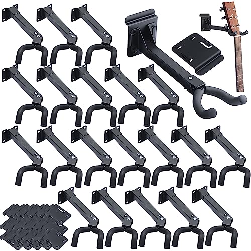 Therwen 20 Pcs Guitar Hanger Wall Mount Guitar Hangers Hooks Holders with Slat Adapter...