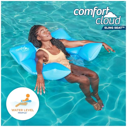 Swimways Comfort Cloud Sling Seat Pool Chair with Fast Inflation & Arm Support, Inflatable Pool Floats for Adults - image 4