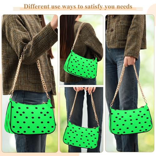 Shoulder Bags for Women Black Polka Dots Tote HandBag Shoulder Bags purse with Chain Zipper Closure3