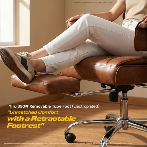 Image of DROGO Monarch-X Massage Office Chair with Vibration & Heat | Big and Tall Ergonomic Executive Computer Chair with PU Leather & 150Reclining | Gaming Chair with Spacious Cushion Seat & Footrest(Brown)
