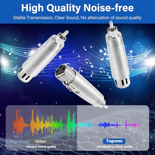 Adaptador RCA a XLR 2 Pack, macho RCA a hembra XLR miniatura 4