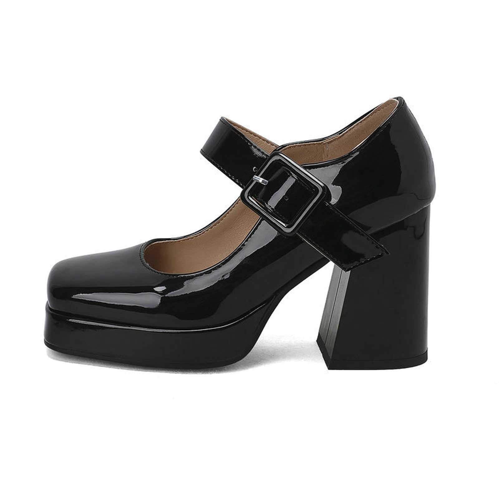 Zapatos altos para mujer, color blanco, zapatos de tacón Mary Jane, zapatos de plataforma de los años 70, zapatos de tacón alto, zapatos de baile para oficina, fiesta