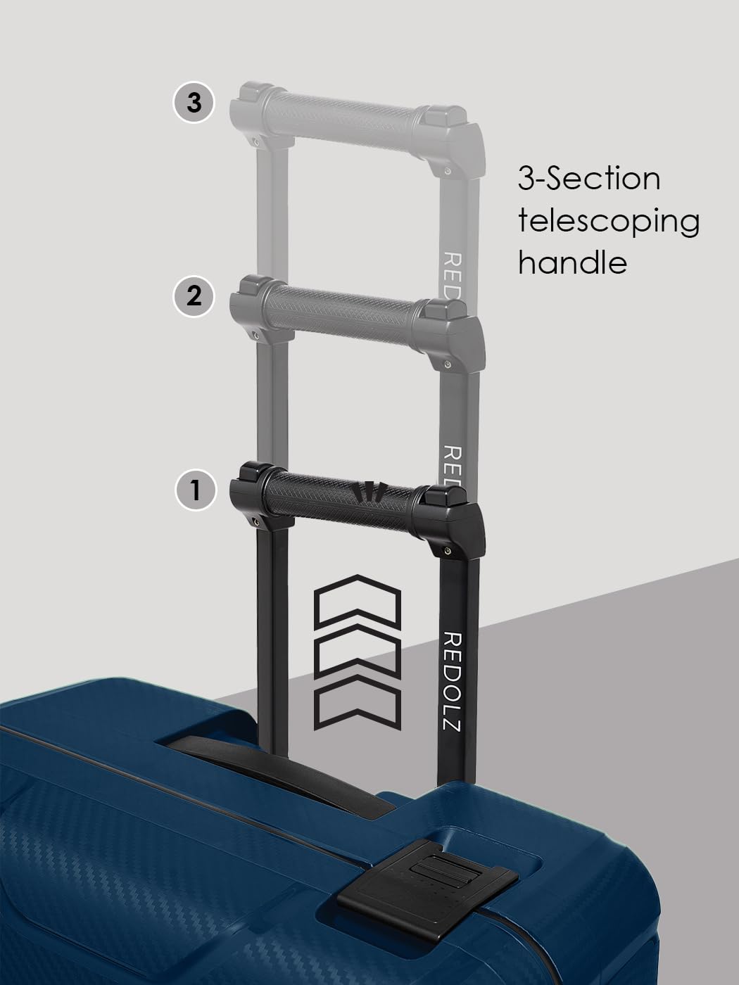 REDOLZ Essentials 15 prodotti di base, Blu marino, Koffer L (75 cm)